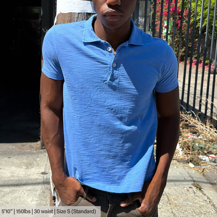 Los Feliz Crop Muscle Polo | Slub T-Shirt Oxford Blue