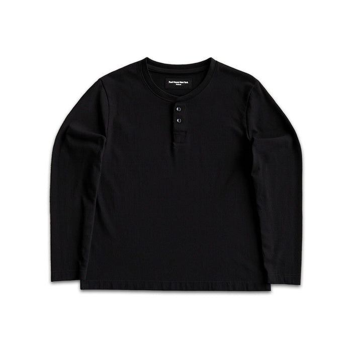 Los Feliz Crop Muscle Tee | Henley Long Sleeve T-Shirt Classic Black