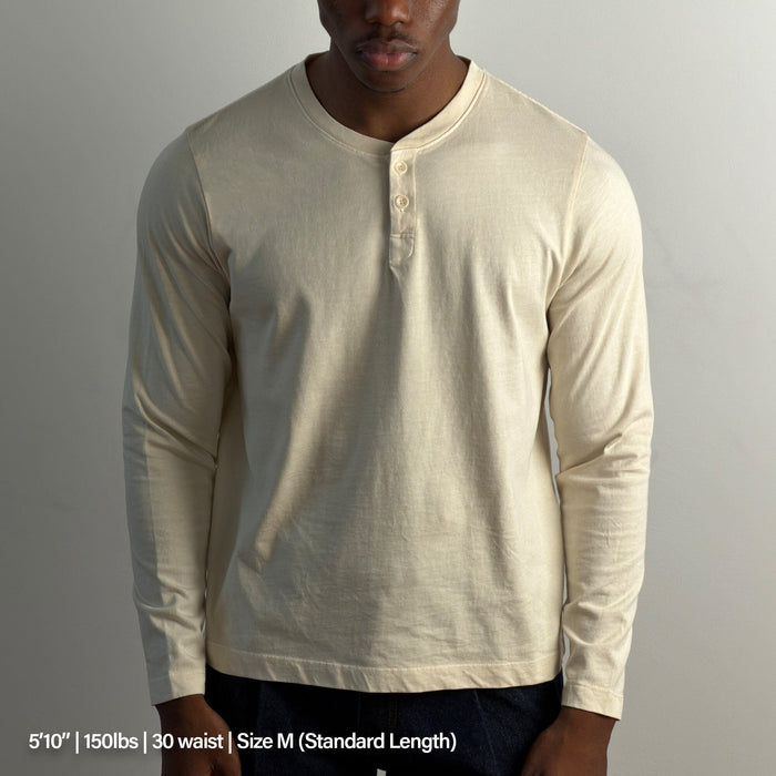 Los Feliz Crop Muscle Tee | Henley Long Sleeve T-Shirt Natural