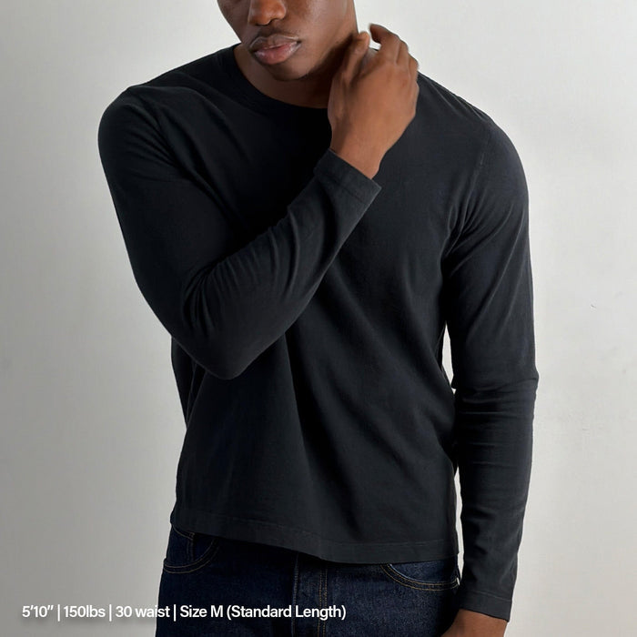 Los Feliz Crop Muscle Tee II | Long Sleeve T-Shirt Ash Black