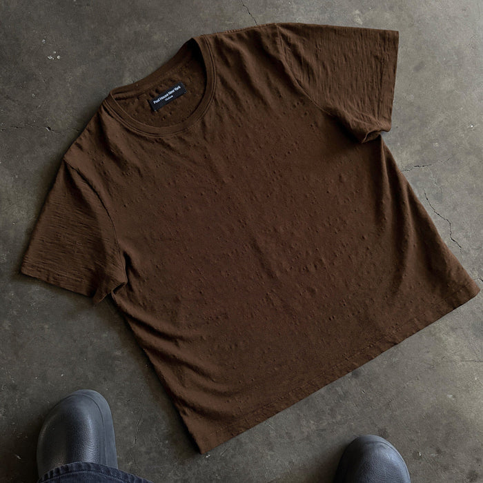 Los Feliz Crop Muscle Tee II | Slub T-Shirt Chocolate Brown (Slub)