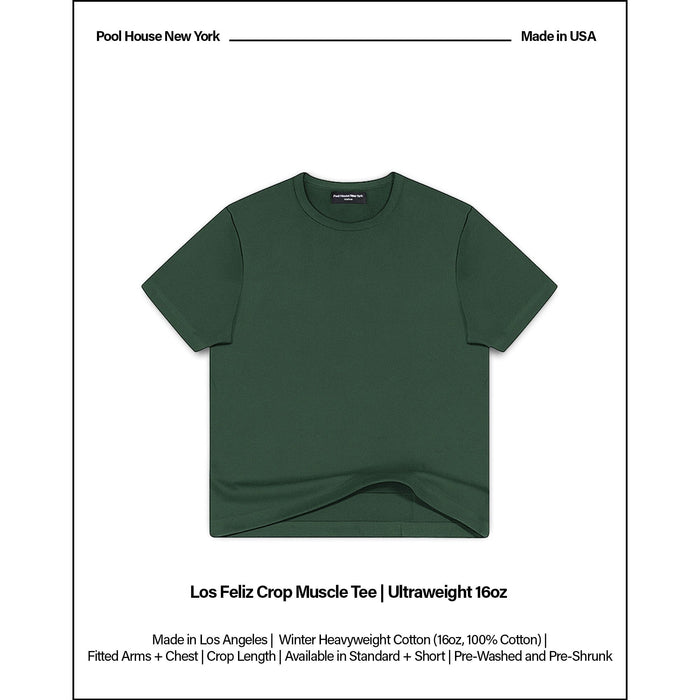 Los Feliz Crop Muscle Tee II | Ultraweight | 16oz T-Shirt British Green