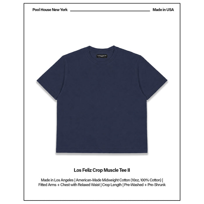 Los Feliz Crop Muscle Tee II T-Shirt Vintage Navy II