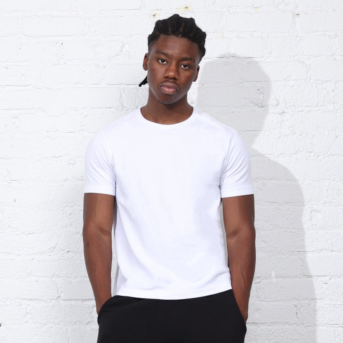 Los Feliz Half Crop Muscle Tee (Performance Edition) T-Shirt Classic White