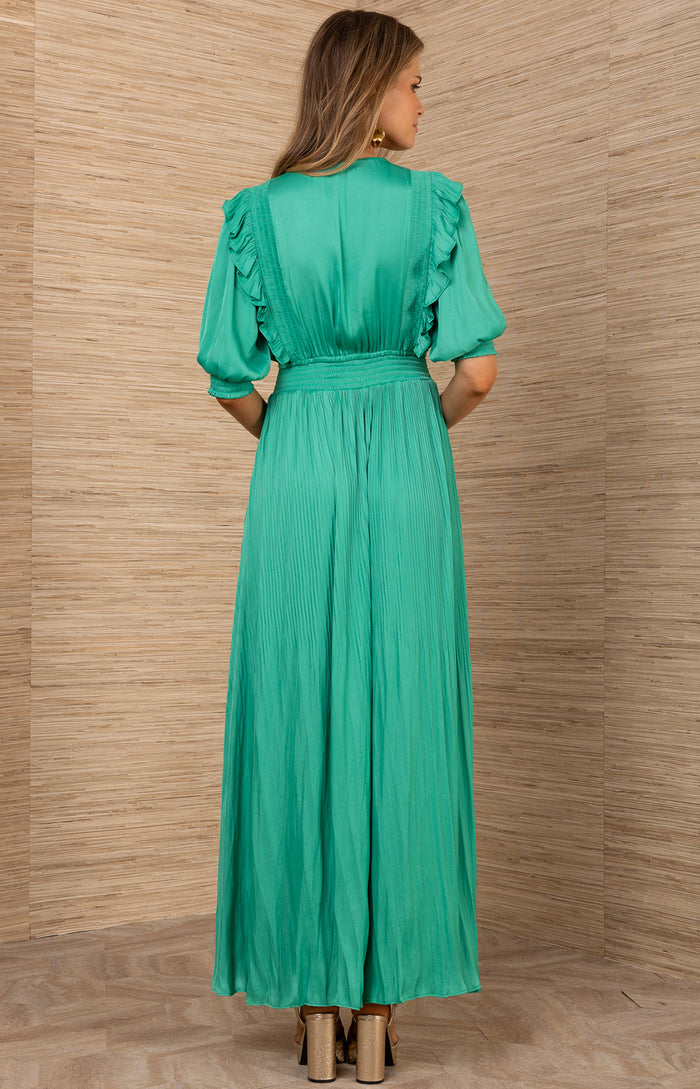 Lovisa Charmeuse Dress, color-Green