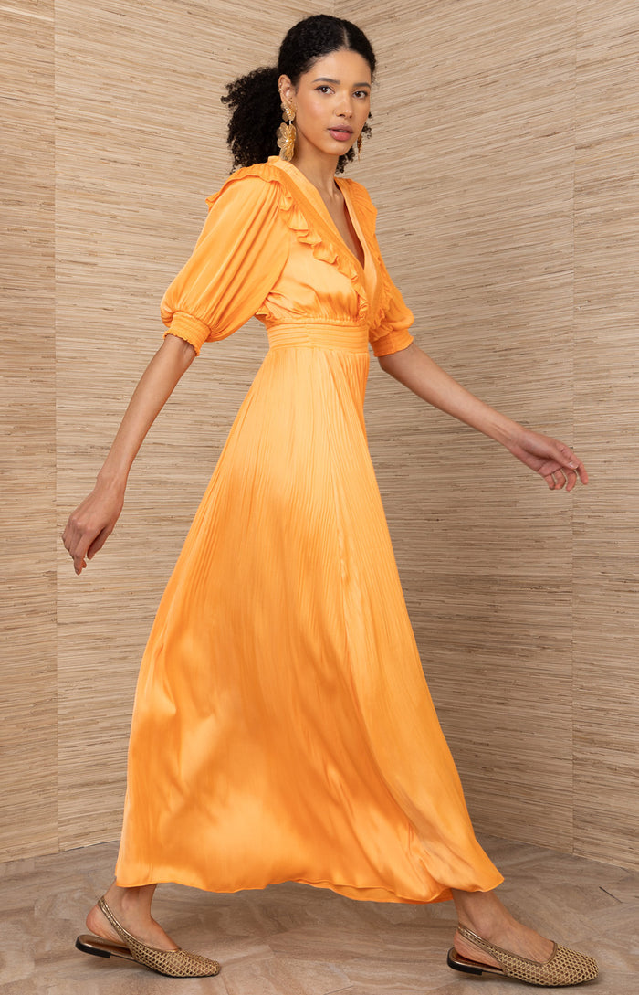 Lovisa Charmeuse Dress, color-Orange