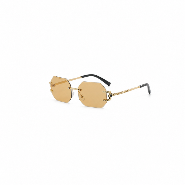 Luxury Rimless Geometric Sunglasses – ROSÉ