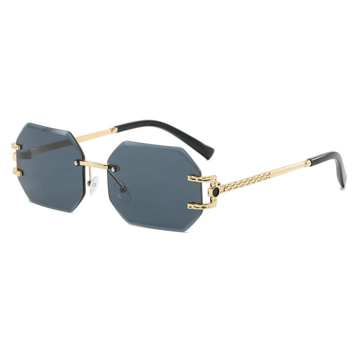 Luxury Rimless Geometric Sunglasses – ROSÉ