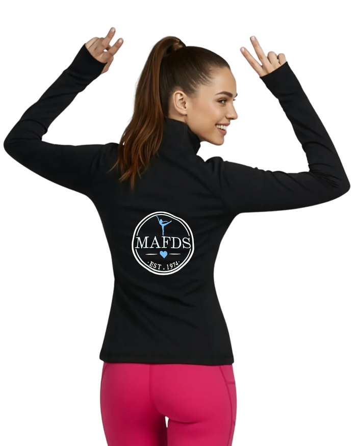 MAFDS Black Full-Zip Fitted Athletic Jacket w/ Logo