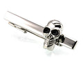 Men's Tie Bar Silver and Black Skeleton Skull