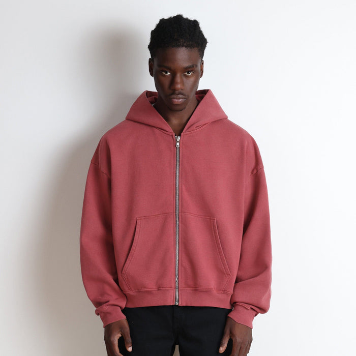 Mercer Crop Zip III | Relaxed, Drop-Shoulder Vintage Red