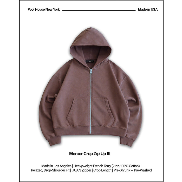 Mercer Crop Zip III | Relaxed, Drop-Shoulder Vintage Brown
