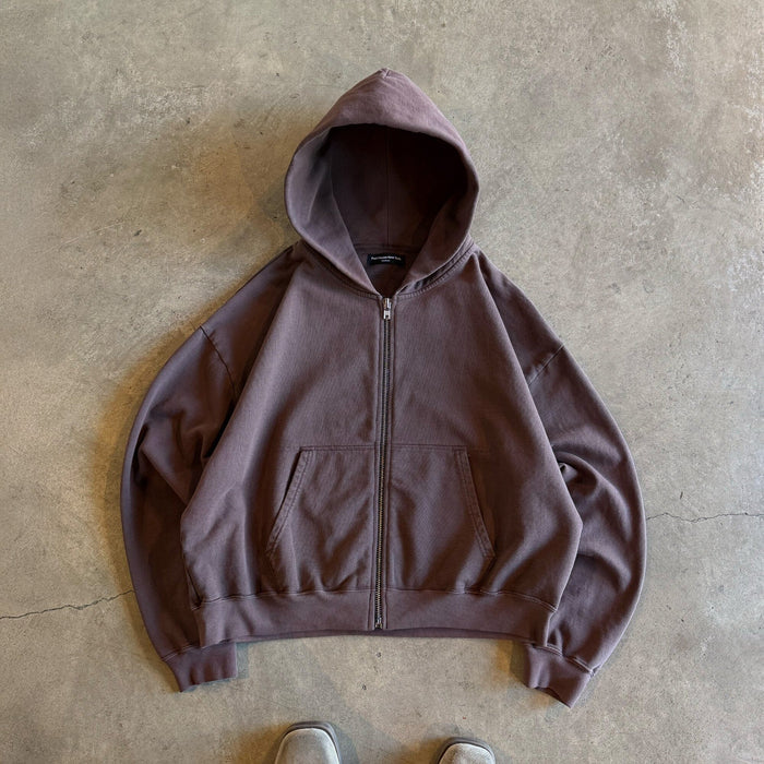 Mercer Crop Zip III | Relaxed, Drop-Shoulder Vintage Brown