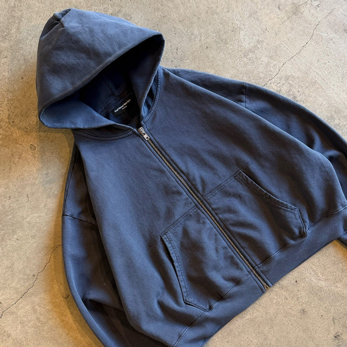 Mercer Crop Zip III | Relaxed, Drop-Shoulder Vintage Navy
