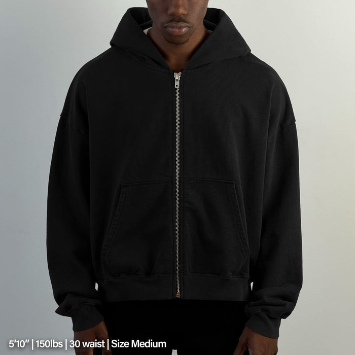 Mercer Crop Zip III | Relaxed, Drop-Shoulder Classic Black