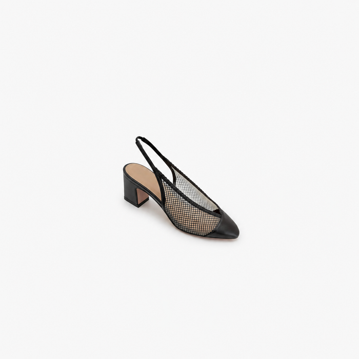 Mesh Slingback Block Heels – NET