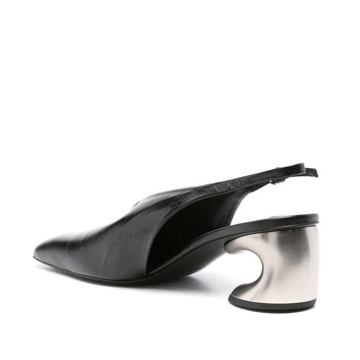 Metallic Sculpted Heel Slingback Flats – MODERNE