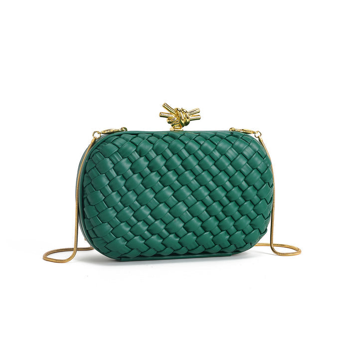 Metallic Woven Clutch Chain Bag – ORLÉANA
