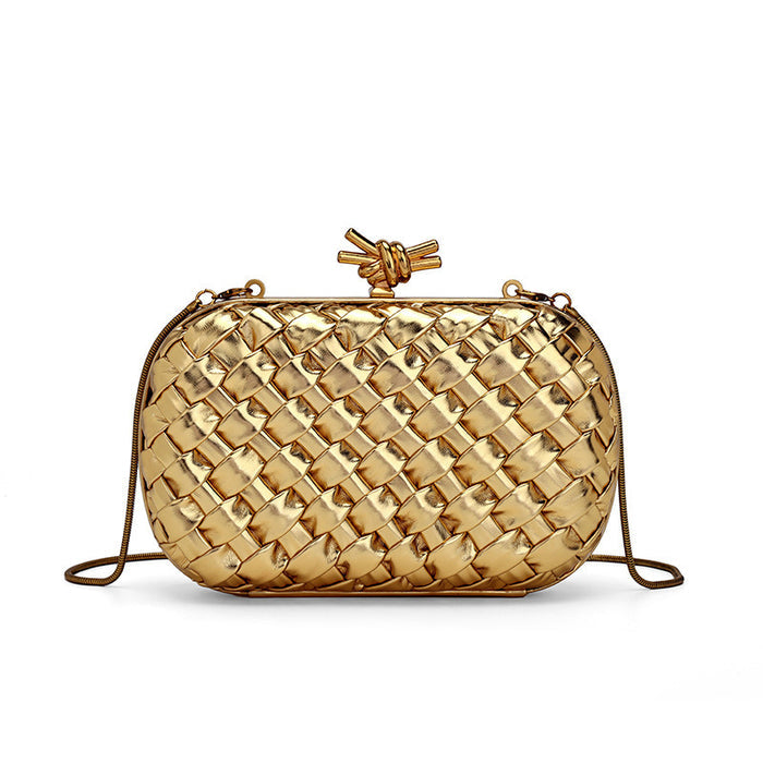 Metallic Woven Clutch Chain Bag – ORLÉANA