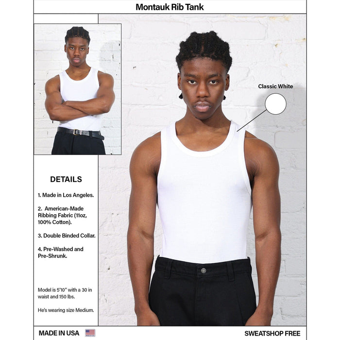 Montauk Rib Tank T-Shirt Classic White
