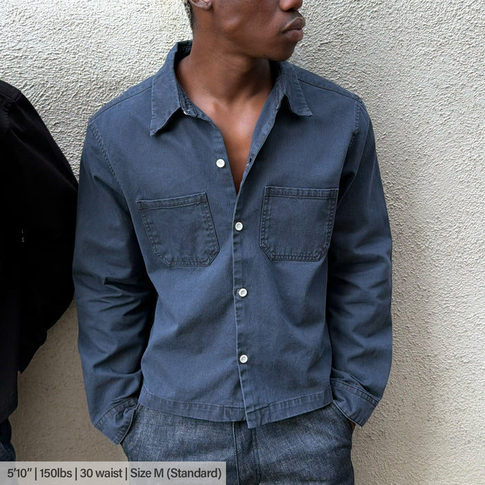 Newport Crop Button-Up II | Twill | Workwear Vintage Ash Black