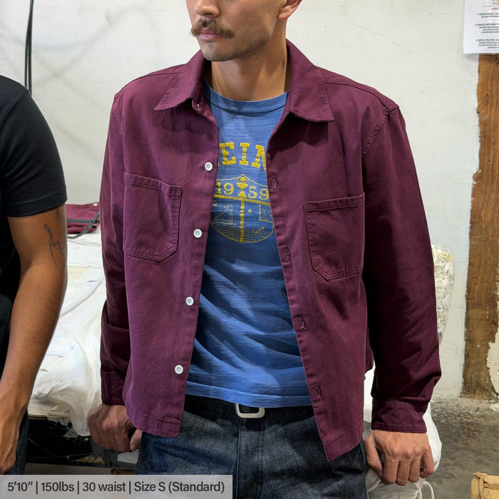 Newport Crop Button-Up II | Twill | Workwear Vintage Burgundy