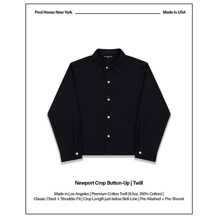 Newport Crop Button-Up II | Twill Classic Black