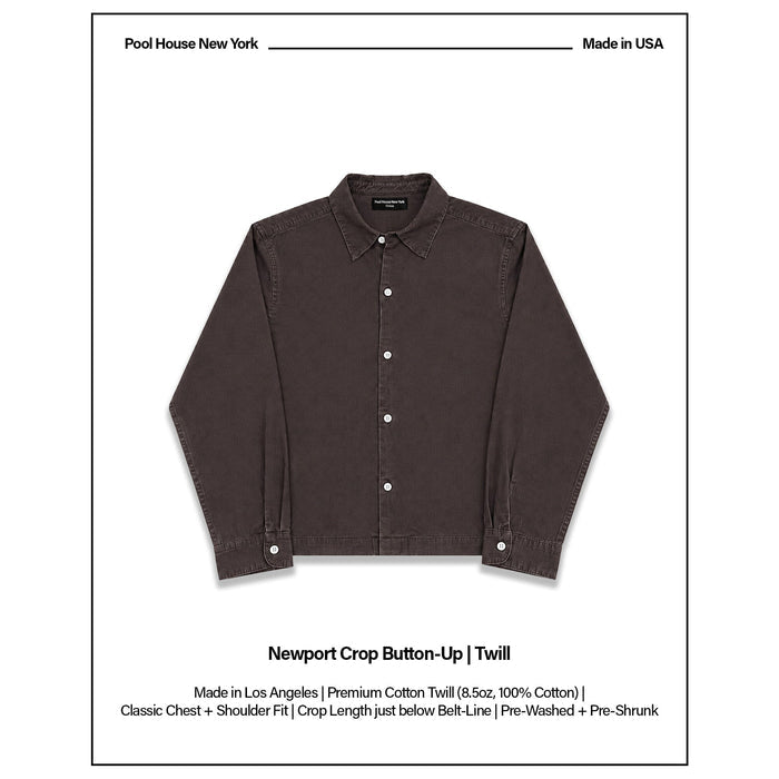 Newport Crop Button-Up II | Twill Vintage Brown