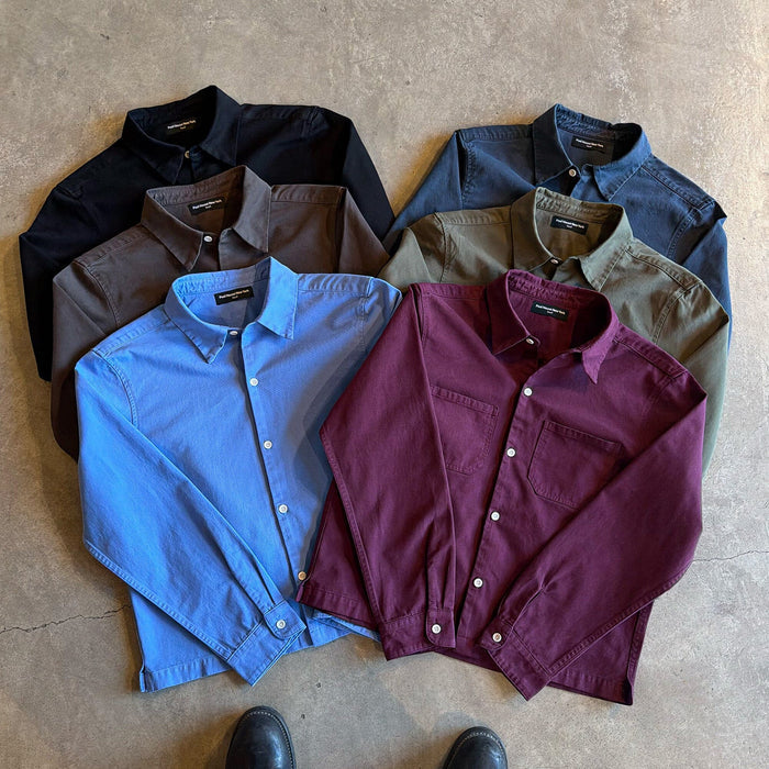 Newport Crop Button-Up II | Twill | Workwear Vintage Burgundy