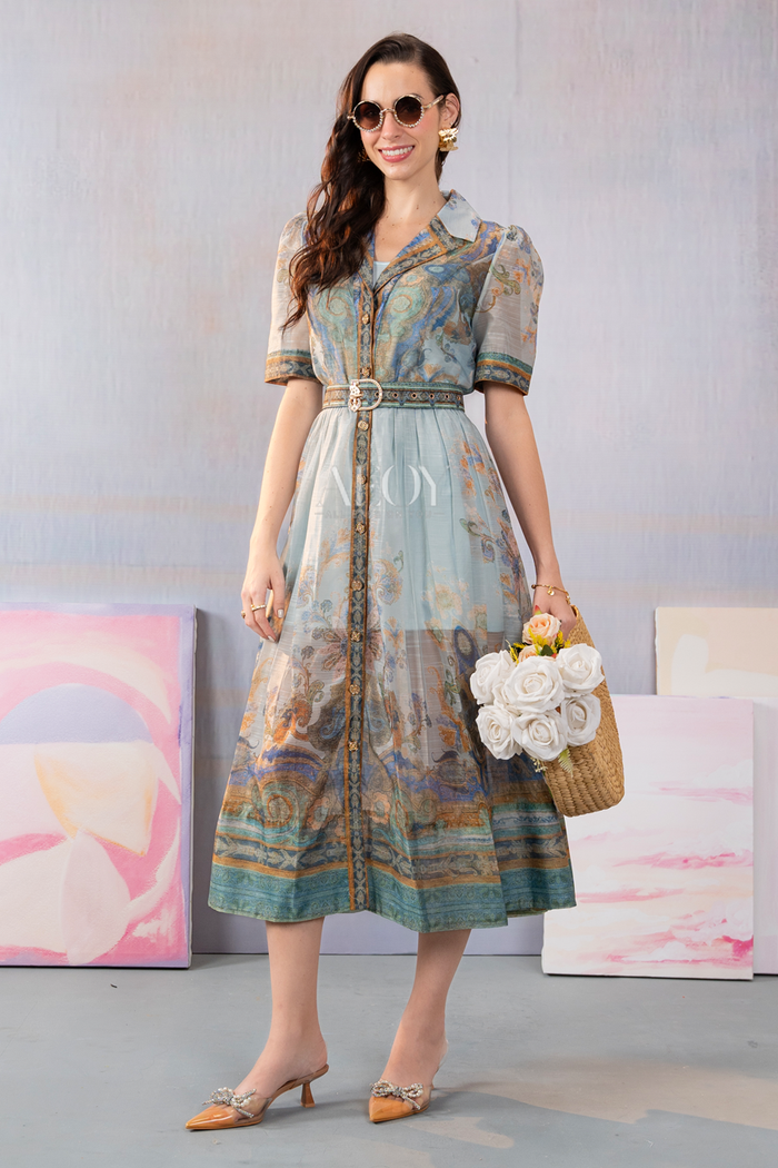 Opaline Mist-Maxi Dress
