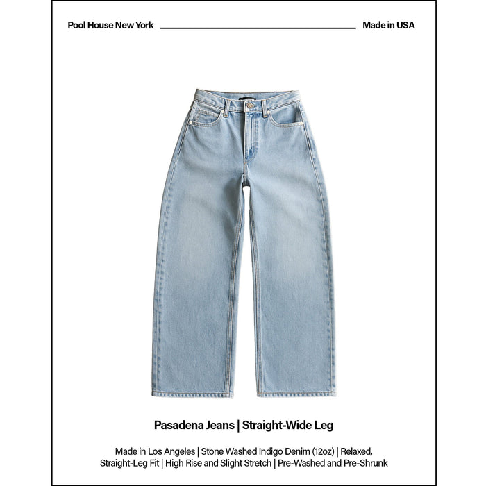 The Pasadena Dad Jeans | Straight-Wide Leg Carolina Blue II