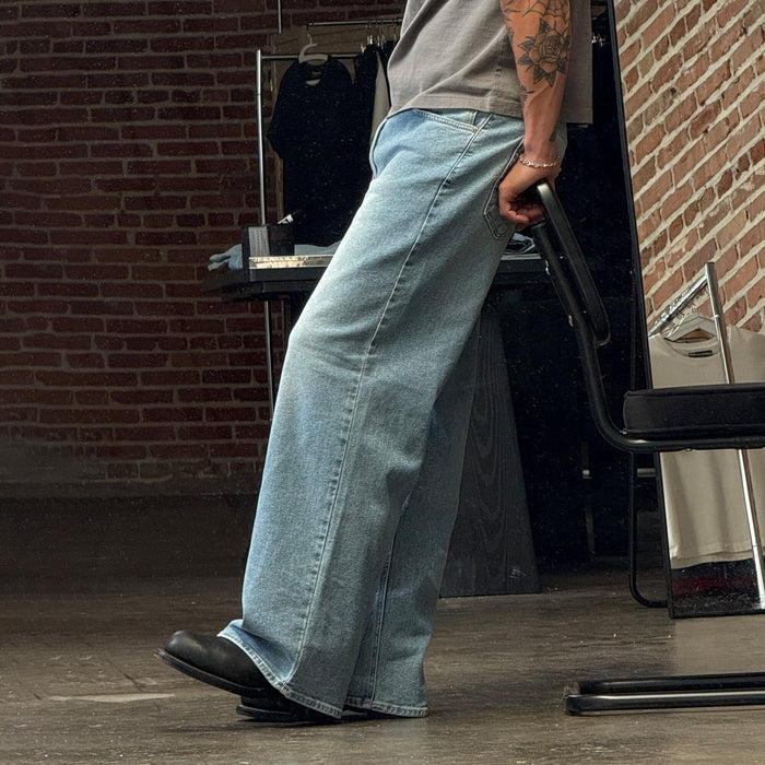 The Pasadena Dad Jeans | Straight-Wide Leg Carolina Blue II