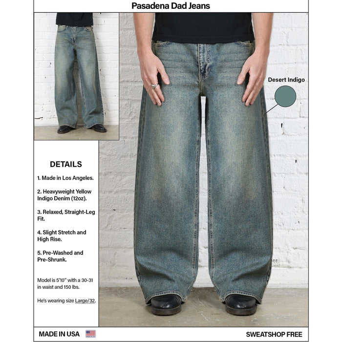 The Pasadena Dad Jeans | Relaxed, Straight-Leg Desert Indigo