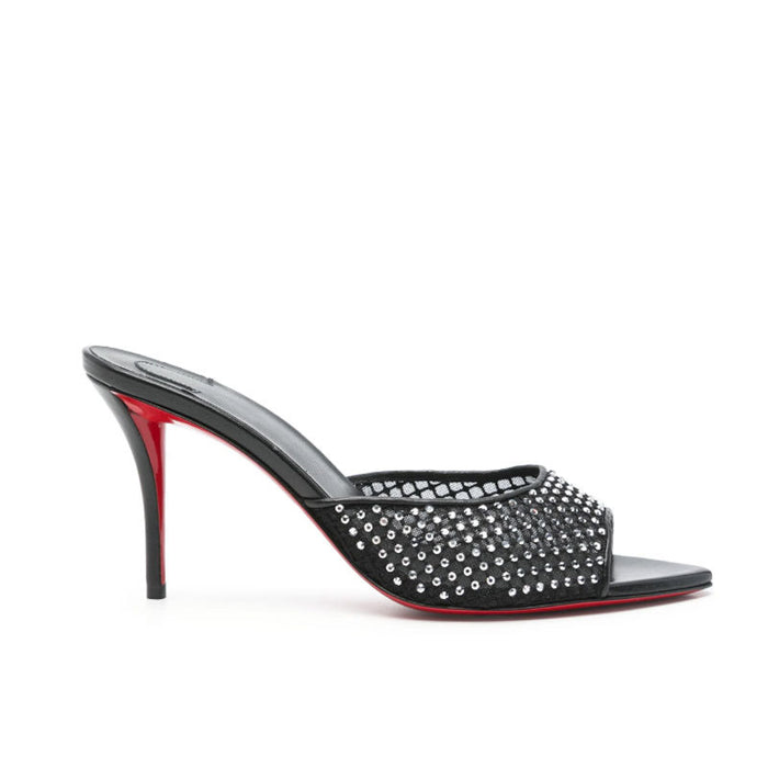 Patent Open-Toe Stiletto Mule Heels – BLANC