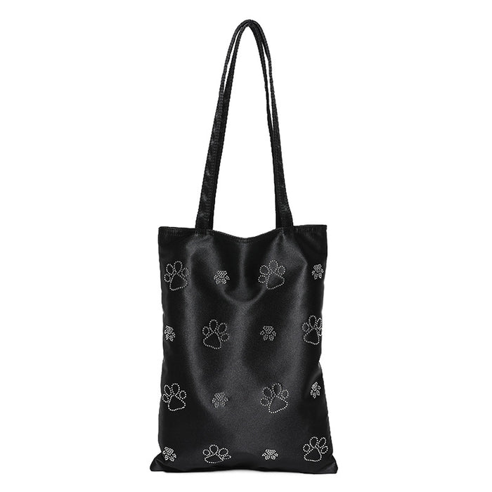 Paw Print Studded Shoulder Bag - Casual