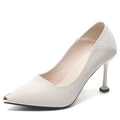 Pearl White Pointed Toe Stiletto Heels - Elegance