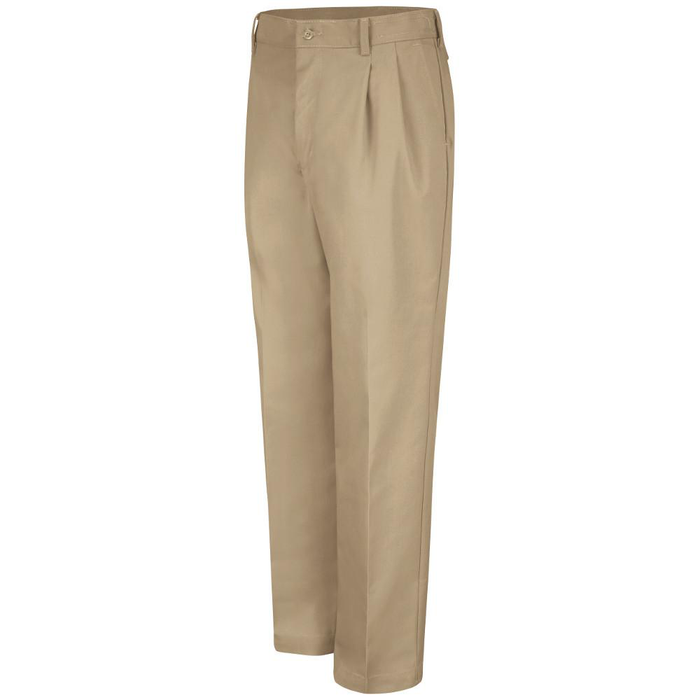 PLEATED KHAKI TWILL PANT-(Final Sale)