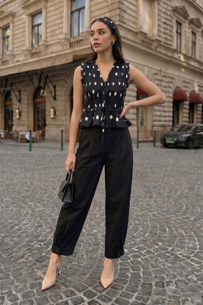 Polka dot sleeveless top