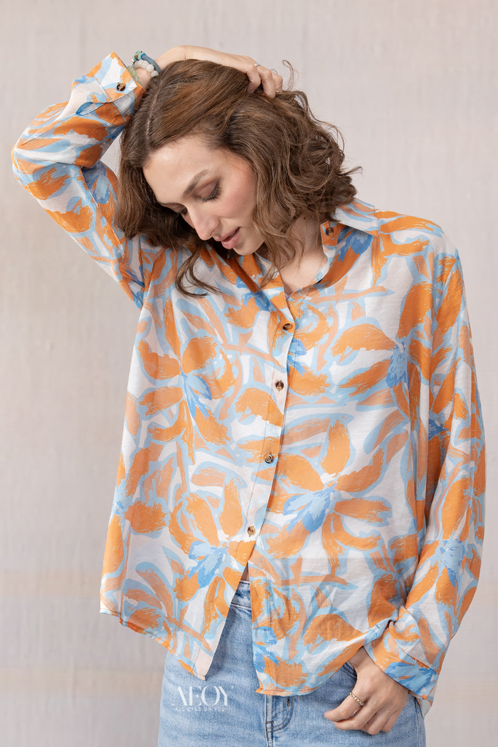 Multicolor floral printed shirt
