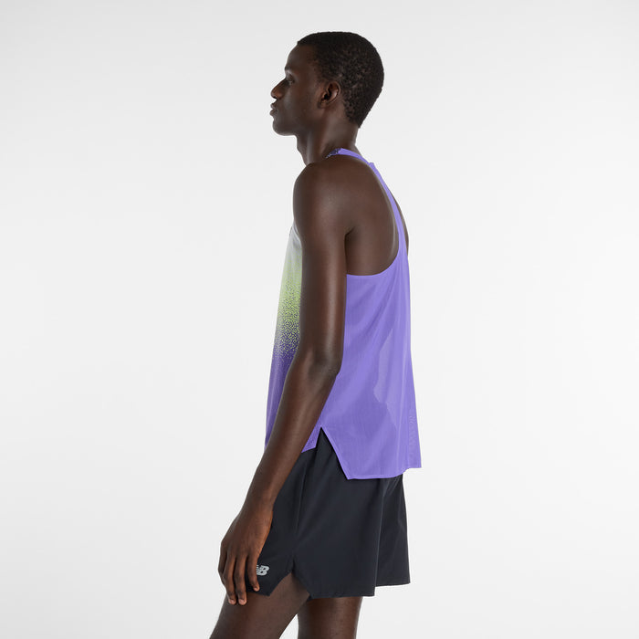 New Balance Race Day Ultra Light Printed Singlet | Electric Purple | Mens