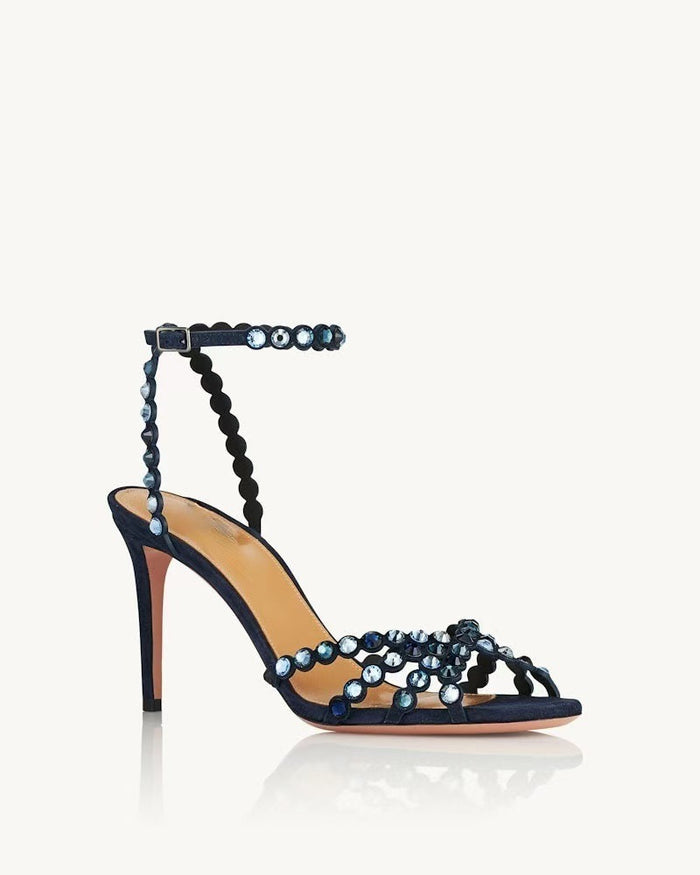 Rainbow Crystal Ankle Strap Heels – Glamour
