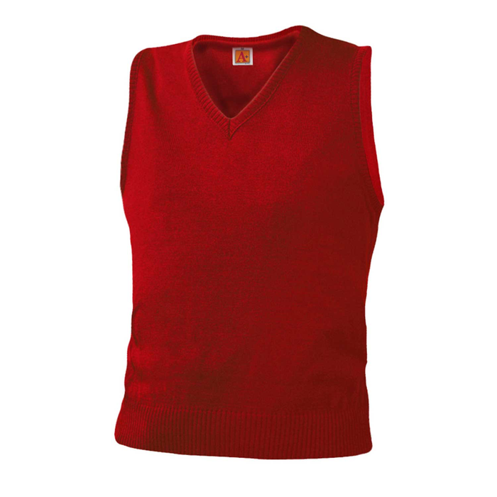RED V-NECK SWEATER VEST