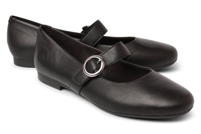 Remonte GUAVA BLACK Leather Flats - Crispins Shoes
