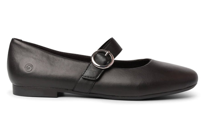 Remonte GUAVA BLACK Leather Flats - Crispins Shoes