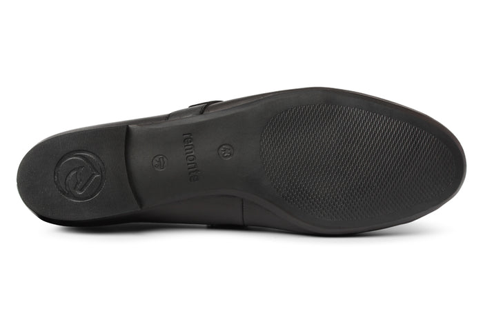 Remonte GUAVA BLACK Leather Flats - Crispins Shoes