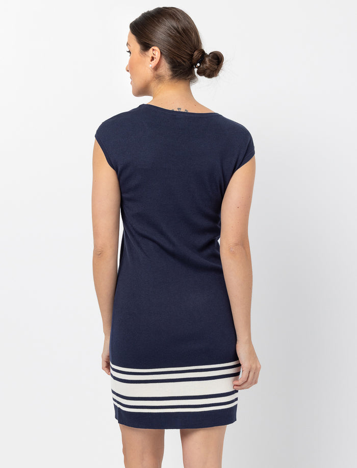 Robe sans manches à rayures
