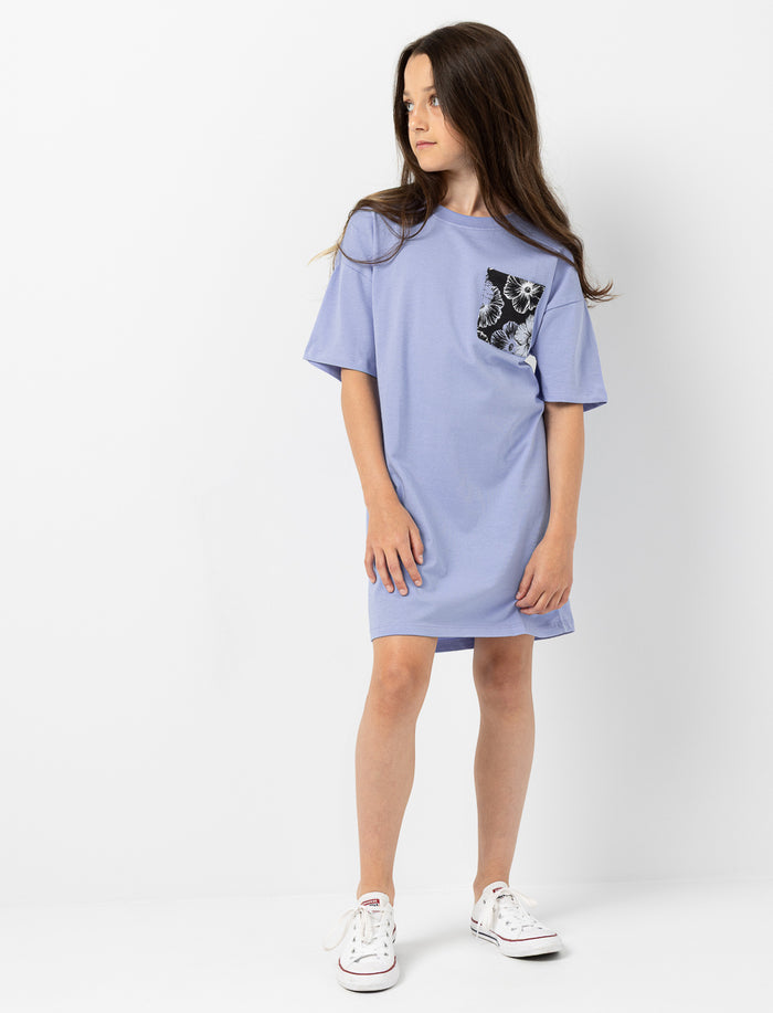Robe t-shirt à poche imprimée