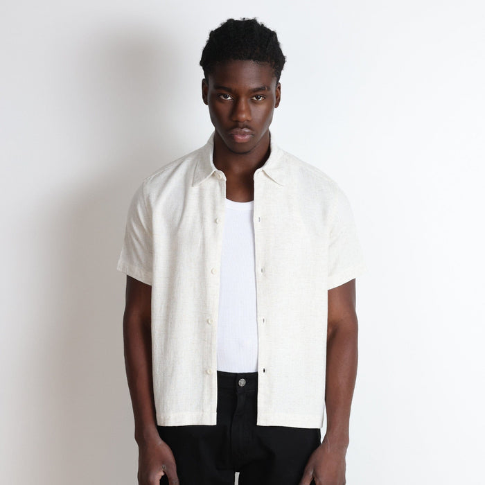 Rosewood Crop Button-Up II | Linen Natural Linen