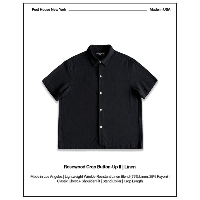 Rosewood Crop Button-Up II | Linen Black Linen