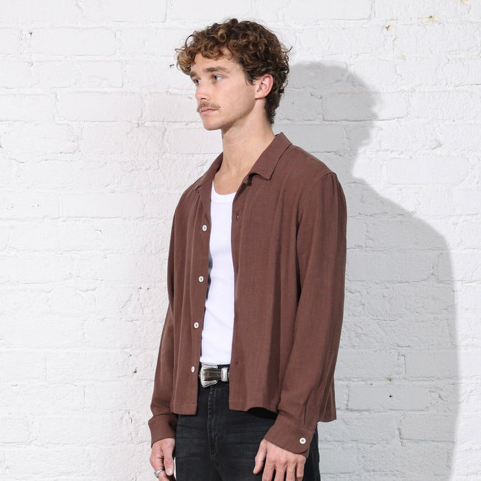 The Rosewood Crop Button-Up II Sunfade Brown
